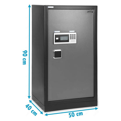 Rubik Large Executive Digital Safe Box RB83XTD – Dual Security Lock, Extra Large Capacity, Heavy-Duty Steel, 90×50×40cm, Black/Grey