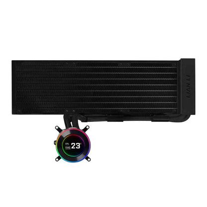 Lian-Li HydroShift II LCD-C 360CL Liquid CPU Cooler – 2.1" IPS Display, 2500 RPM Pump, No Fans Included, Aluminum Radiator | Black | GHS2LCD36B
