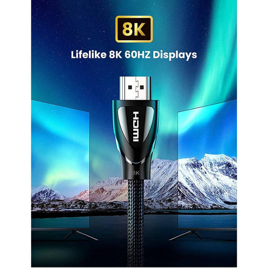 UGREEN 80403 8K HDMI 2.1 Ultra High Speed Cable | 48Gbps | 8K @ 60Hz | 4K @ 240Hz | 2 Meter | Braided | Black