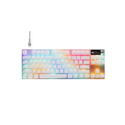 SteelSeries Apex Pro TKL Gen 3 Wireless Gaming Keyboard – White, OmniPoint 3.0, Rapid Trigger, OLED Smart Display