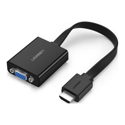 UGREEN 40248 Active HDMI to VGA Adapter | 1080P | 3.5mm Audio Jack | PC, Laptop & Projector | Black