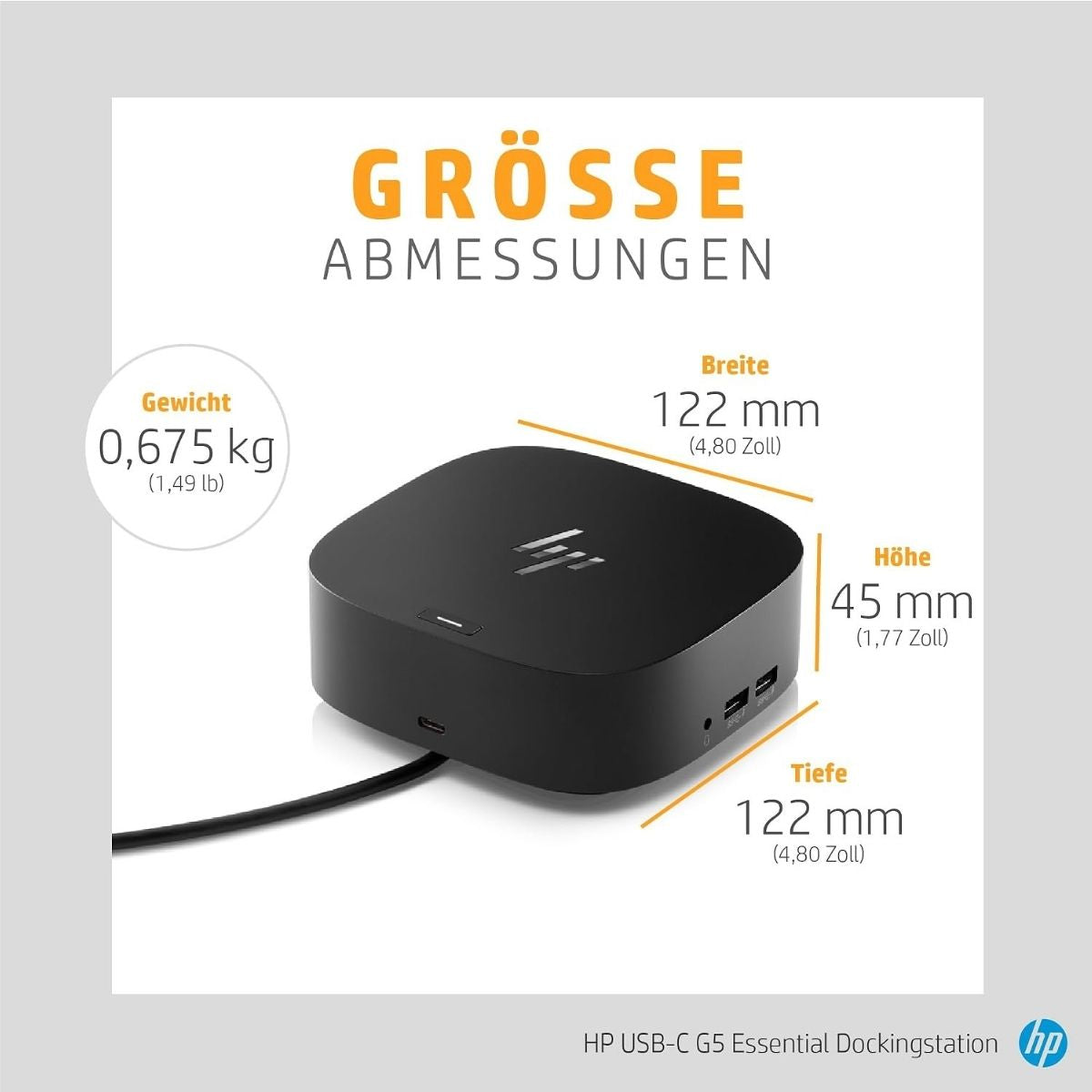 HP USB-C Dock G5 100W | USB-C Docking Station | HDMI | DisplayPort | Gigabit Ethernet | (Open Box Working Unit)