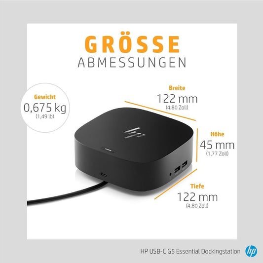 HP USB-C Dock G5 100W | USB-C Docking Station | HDMI | DisplayPort | Gigabit Ethernet | (Open Box Working Unit)