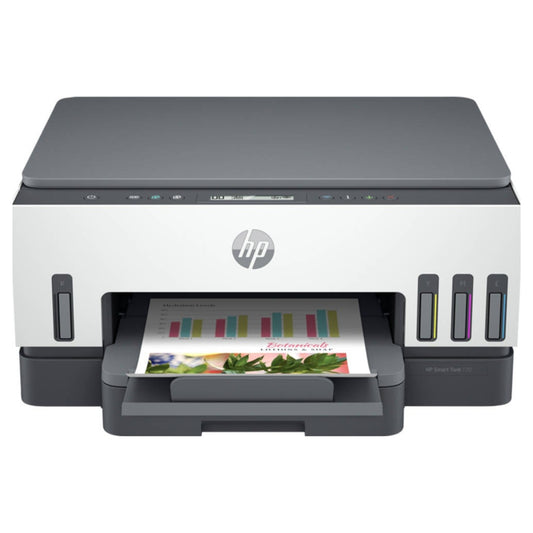 HP Smart Tank 720 All-In-One Printer, Print / Copy / Scan, Wireless Functions, Up To 15ppm Print Speed, 1200 DPI, 250 Sheets Input Capacity, Wifi & Bluetooth Connectivity, White - Gray | 6UU46A
