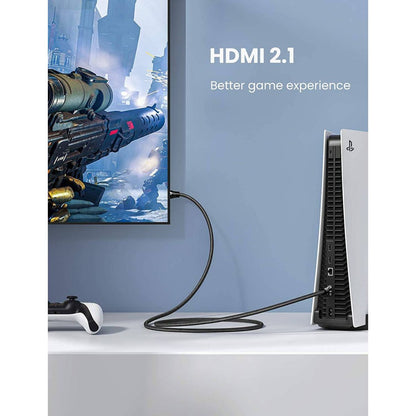 UGREEN 80403 8K HDMI 2.1 Ultra High Speed Cable | 48Gbps | 8K @ 60Hz | 4K @ 240Hz | 2 Meter | Braided | Black
