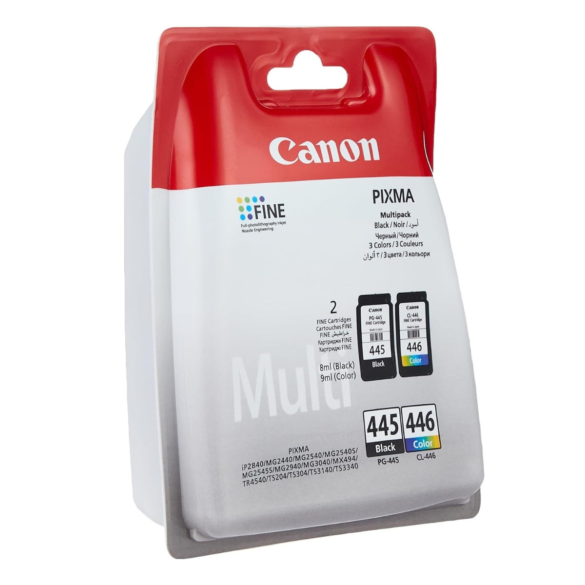 Canon PG-445 / CL-446 BK/C/M/Y Original Ink Cartridge Set – Vibrant Color &amp; Sharp Black Printing, Reliable Canon Performance