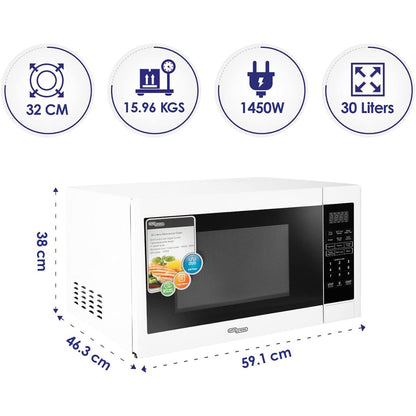 Super General SGMM935DGW Microwave Oven – 30L Capacity, Digital Control, White
