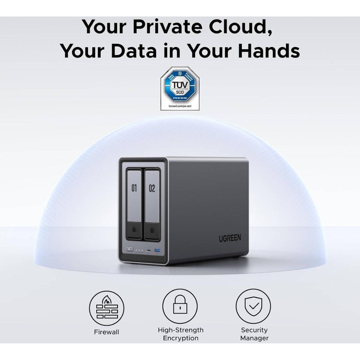 UGREEN NASync DXP2800 2-Bay Desktop NAS – Intel N100, 76TB Storage, 4K HDMI (Diskless)