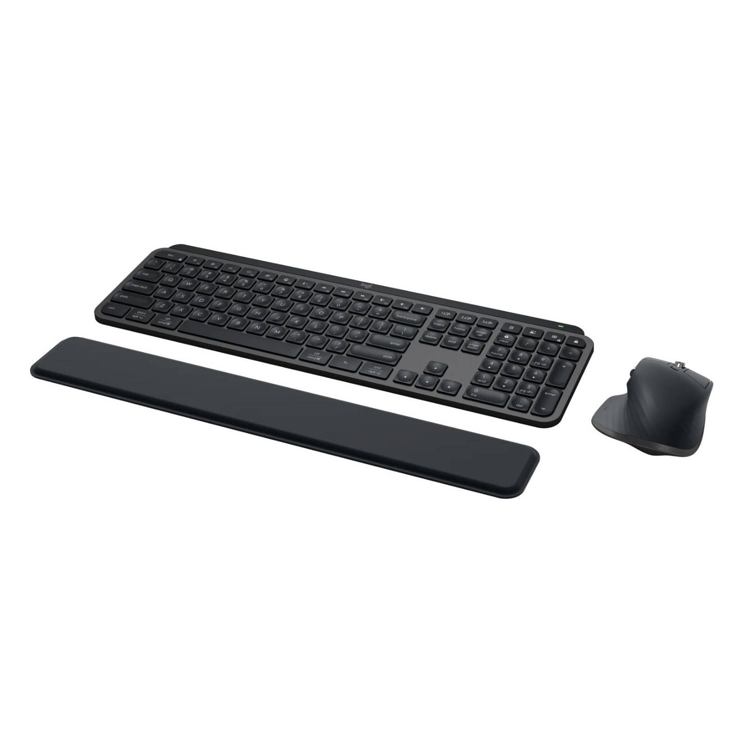 Logitech MX Keys S Combo Performance Wireless Keyboard and Mouse with Palm Rest, Customizable Illumination, Fast Scrolling, Bluetooth, USB C, for Windows, Linux, Chrome, Mac - Graphite (English/Arabic)
