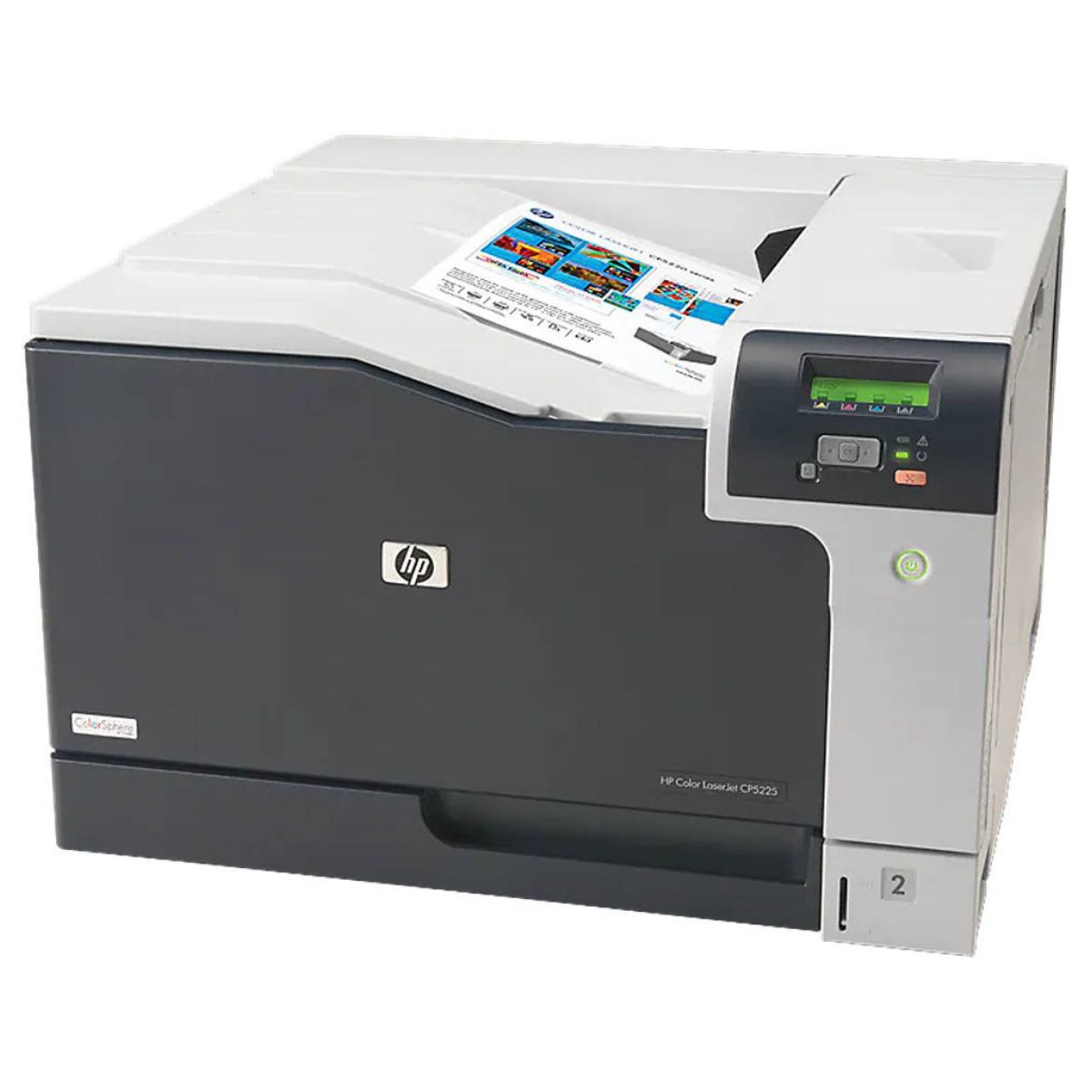 HP CP5225n Color LaserJet A3 Professional Printer, Up to 20ppm Black & Color, Up to 600 x 600 DPI Resolution, 2-Line, 16-Character Backlit Display, 250-Sheet Face-Down Output Bin, White | CE711A