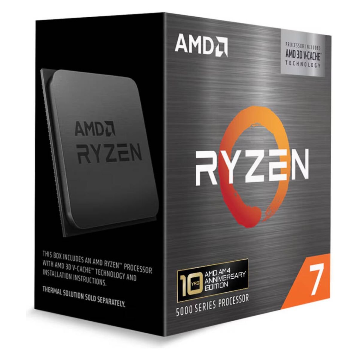 AMD Ryzen 7 5800X3D 10th Anniversary Edition AM4 Desktop Processor | 8 Cores | 16 Threads | Up to 4.5 GHz | 96MB Cache | 105W TDP | DDR4 | Carbice Ice Pad | 100-100000651POF