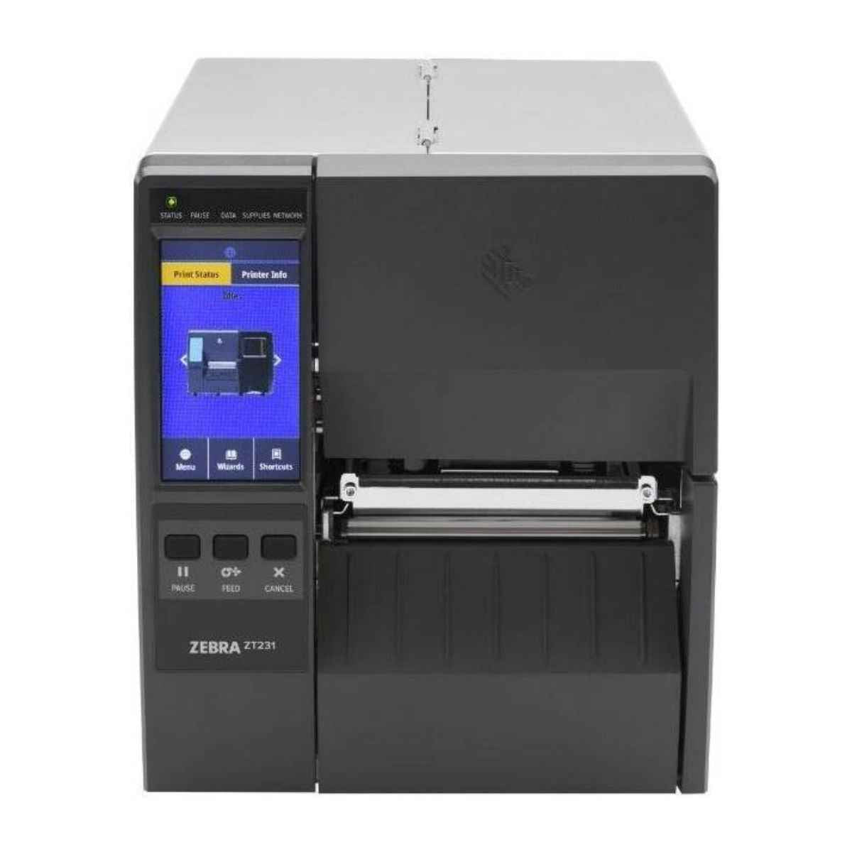 Zebra ZT231 Barcode Label Printer, Thermal Transfer, 203 dpi/8 Dots Per mm Resolution, Up to 12 ips Print Speed, USB, Serial, Ethernet, BTLE, USB Host, Gray