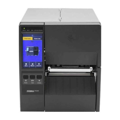 Zebra ZT231 Barcode Label Printer, Thermal Transfer, 203 dpi/8 Dots Per mm Resolution, Up to 12 ips Print Speed, USB, Serial, Ethernet, BTLE, USB Host, Gray