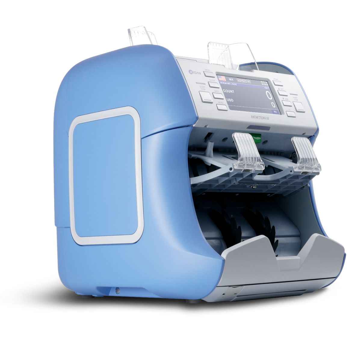Kisan Newton 3 Cash Sorter – 2 Pocket Counting Machine, High-Speed Banknote Sorting, OCR Serial Number Reading, Multi-Currency Support