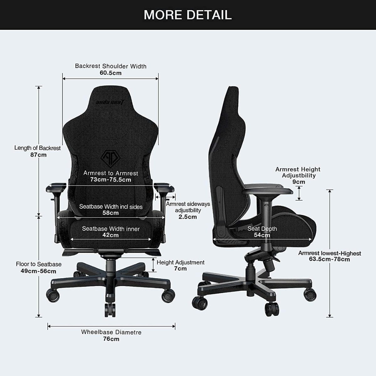 AndaSeat T-Pro II Premium Gaming Chair, 4D Armrests, Memory Foam Neck Pillow & Lumbar Support