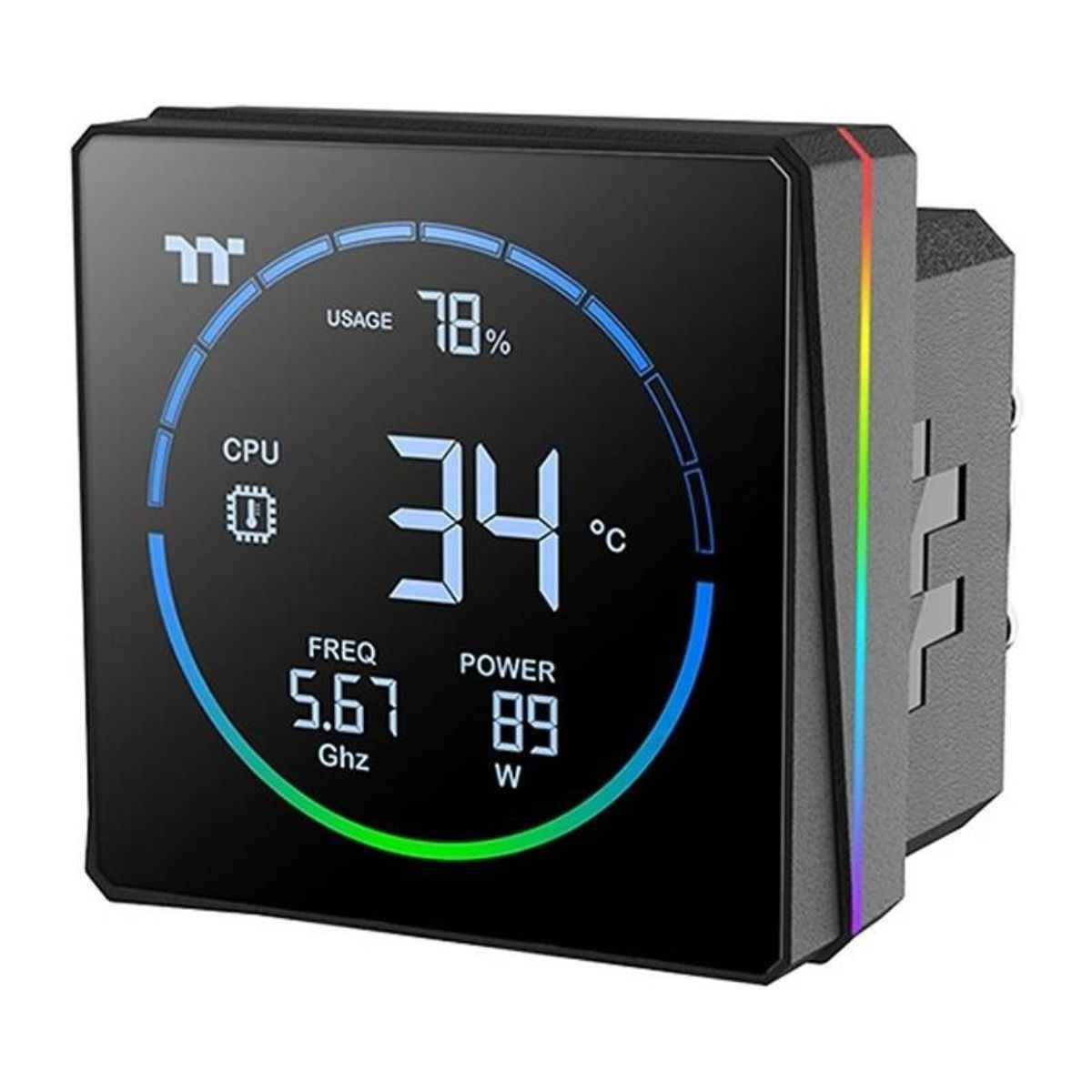 Thermaltake TH360-S V3 ARGB Sync AIO Liquid Cooler, 360mm Radiator, Single Frame Fan, 2500 RPM, Segment LCD Display, Black | CL-W470-PL12SW-A