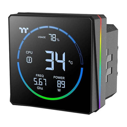 Thermaltake TH360-S V3 ARGB Sync AIO Liquid Cooler, 360mm Radiator, Single Frame Fan, 2500 RPM, Segment LCD Display, Black | CL-W470-PL12SW-A