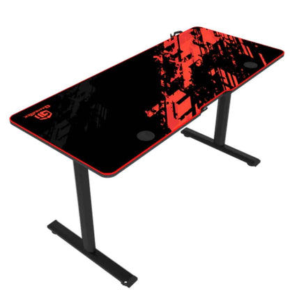 GamerTek GT-Elevate X Gaming Desk – Adjustable Height, Sit & Stand, 140x60cm, Red & Black