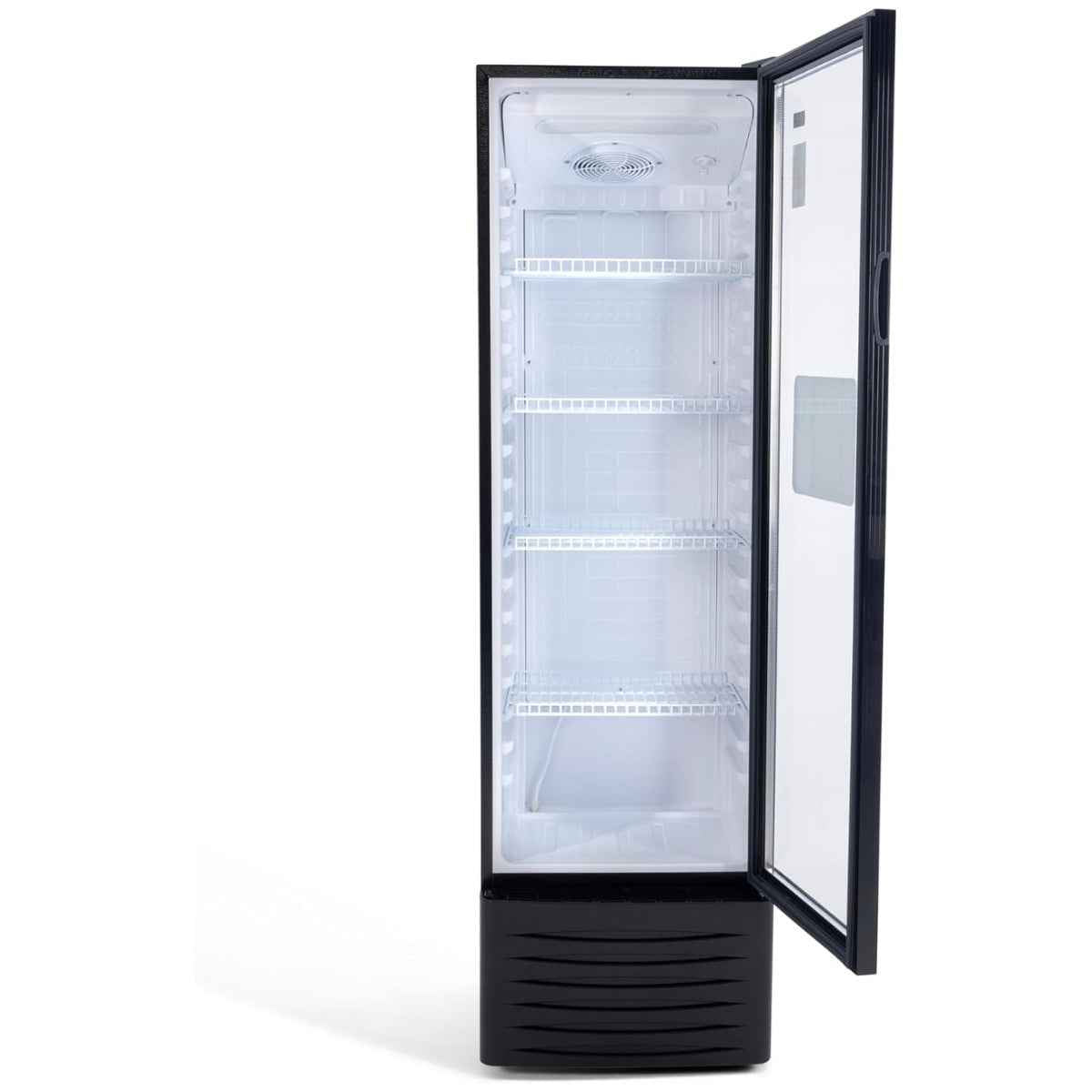 Terim TERSC320W 320L Upright Showcase Chiller – Single Door, Black Finish, Cooler for Beverage Display & Storage