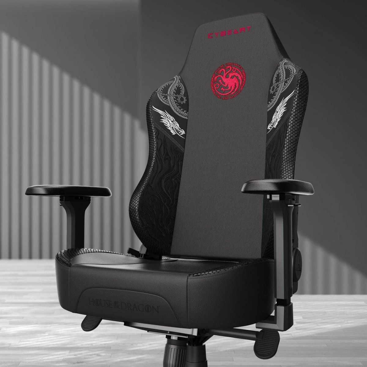 Cybeart House Targaryen Licensed Edition Gaming Chair | Supreme PU Leather | Cold-Cured Foam | 4D Armrests | 165° Recline | 150kg | Targaryen