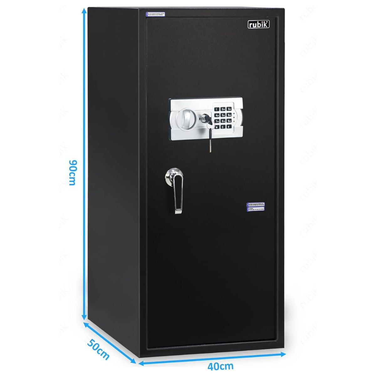 Rubik Safe Box Large with Digital Keypad and Key Lock, Security Locker for Money Files Folder Documents Jewelry Office Home RB90EG (Size, 90x40x50cm) Black