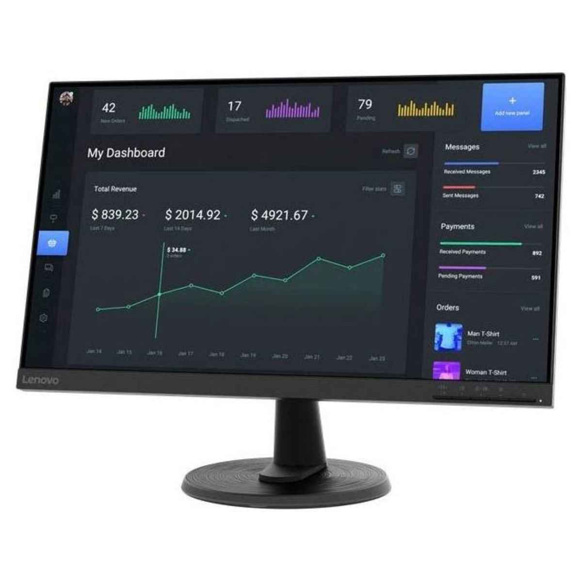 Lenovo C24-40  23.8″ Flat Monitor – VA FHD Display, 75Hz, 5ms, HDMI, WLED Backlight | 63DCKAT6UK