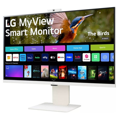 LG MyView 32SR85U-W Smart Monitor, 32" IPS Display, 4K UHD Resolution, 60Hz Refresh Rate, 5ms (GtG) Response Time, HDR10, Flicker Safe Features, 1.07b Color Depth, White | 32SR85U-W