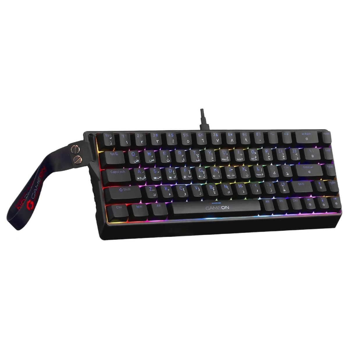 GAMEON GOMG1K8-RS MAGPRO 60% Magnetic Mechanical Gaming Keyboard | 68 Keys | Outemu Peach Crystal Pink | RGB | English & Arabic | USB-C | GOMG1K8-RS