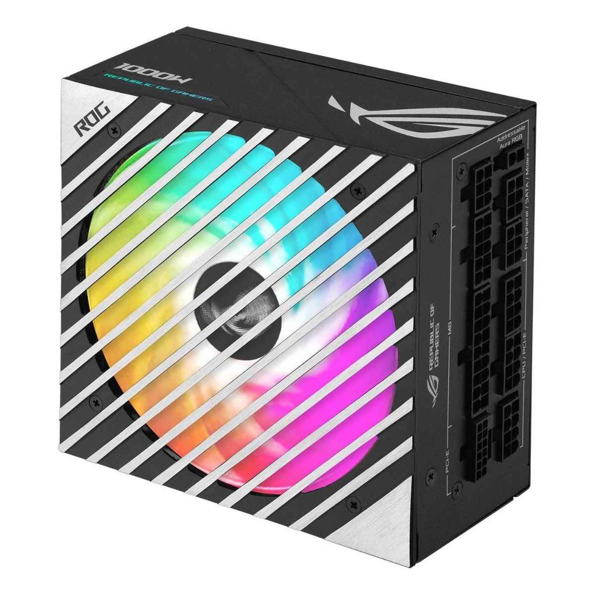 Asus Rog Loki SFX-L 1000W Power Supply Unit, 80 Plus Platinum, Fully Modular, PCIe Gen 5.0, 120mm ARGB-Illuminated Fan & Aura Sync, ROG Heatsinks, 0dB Fan Button, Black