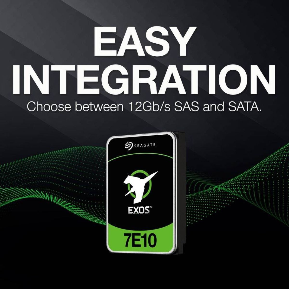 Seagate Exos 7E10 10TB Enterprise Hard Drive | 7200 RPM | SATA III | 256MB Cache | 263MB/s | ST10000NM017B