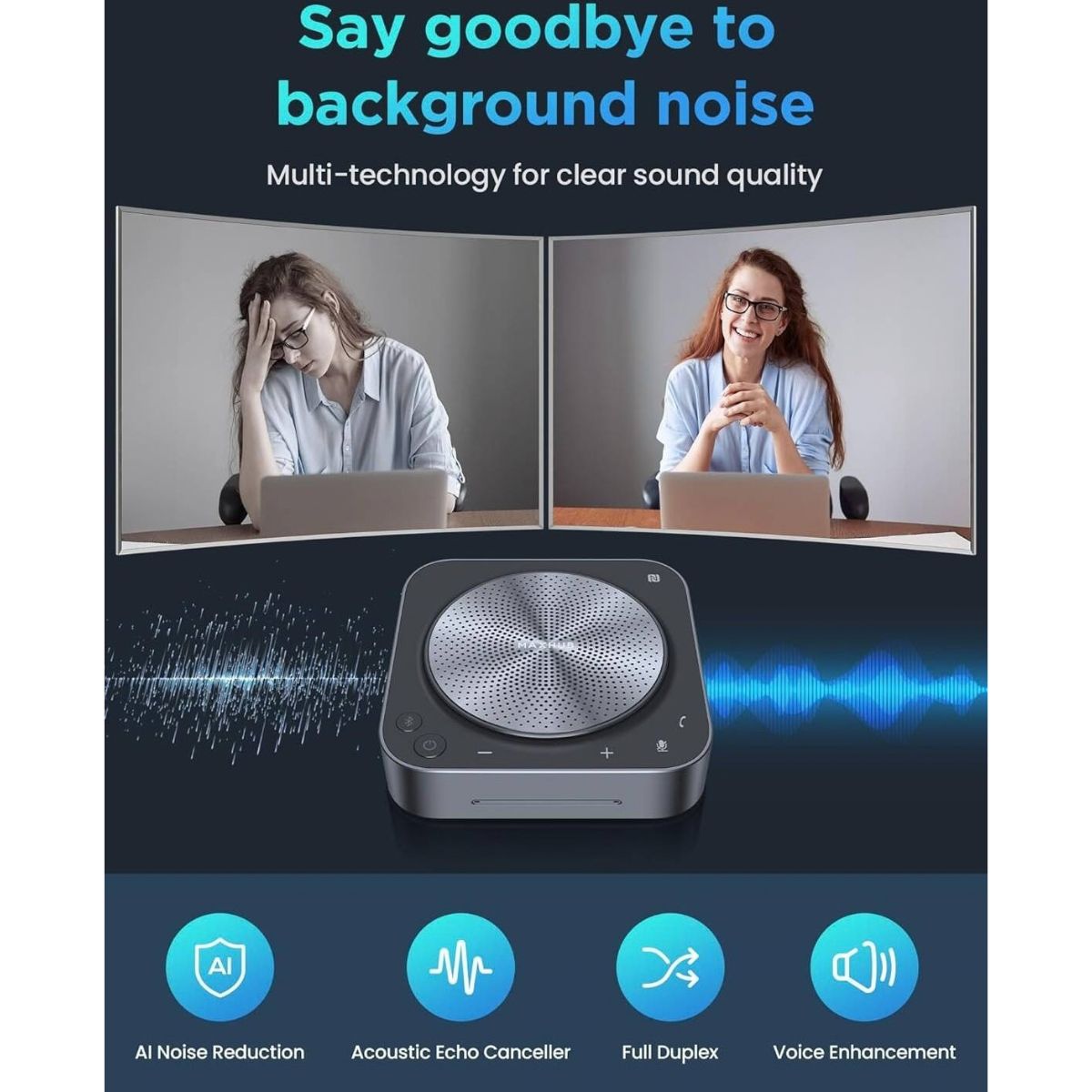 MAXHUB UC BM35 Bluetooth Teleconference Speakerphone | 8-Microphone Array | 5W + 3W Speaker | Bluetooth 5.3 | 4400mAh | UC-BM35