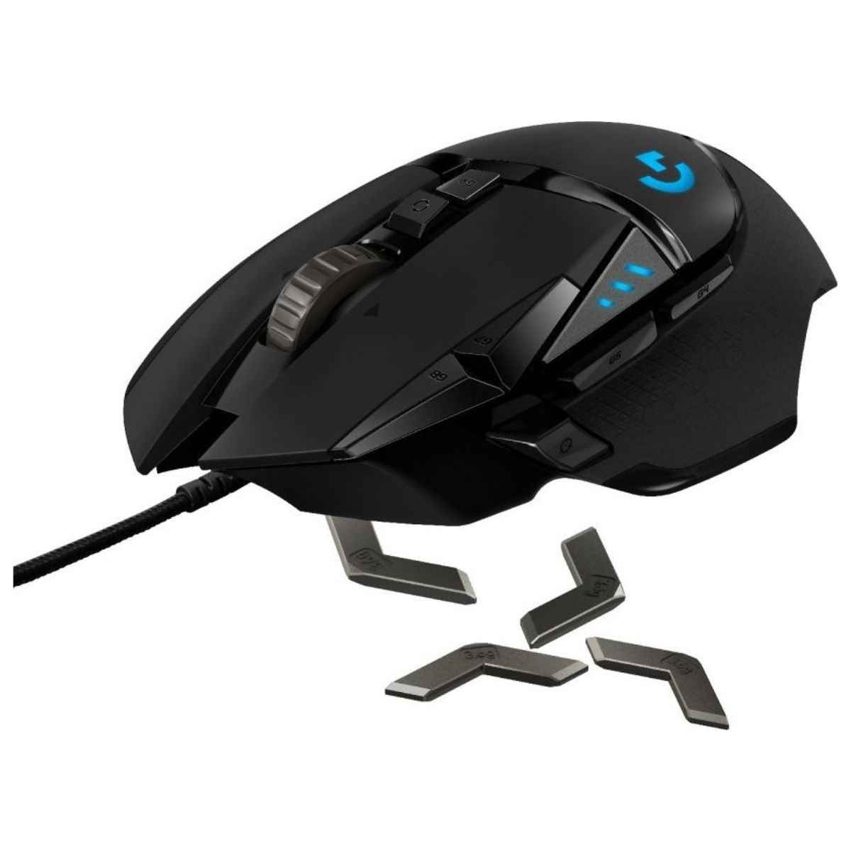 Logitech G502 HERO Gaming Mouse | HERO 16K Sensor | 16,000 DPI | 11 Programmable Buttons | RGB Lighting | Adjustable Weight System | Black | 910-005469 / 910-005474