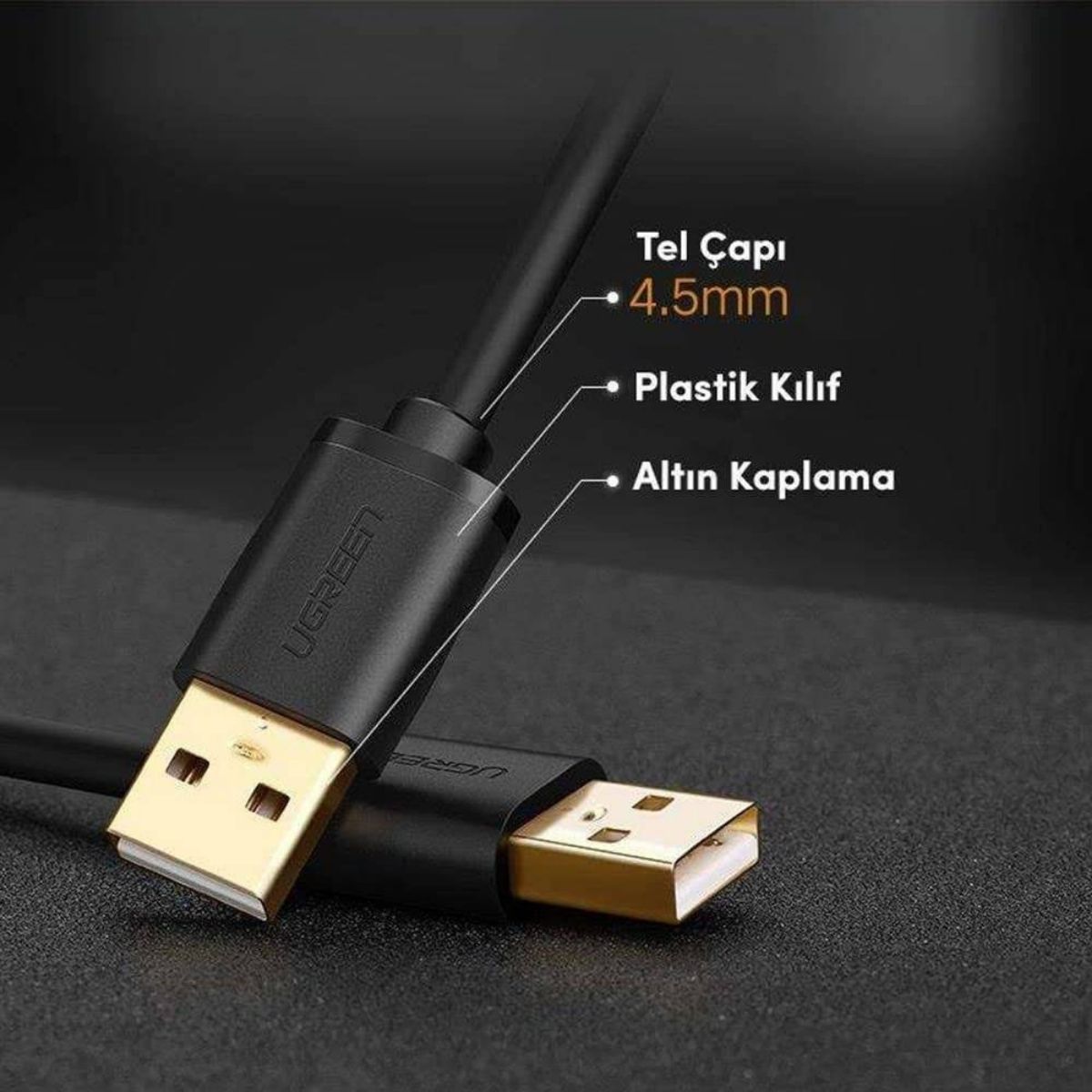 UGREEN USB 2.0 Type-A Male to Type-A Male Cable | 2, 3 m | 480Mbps | Black
