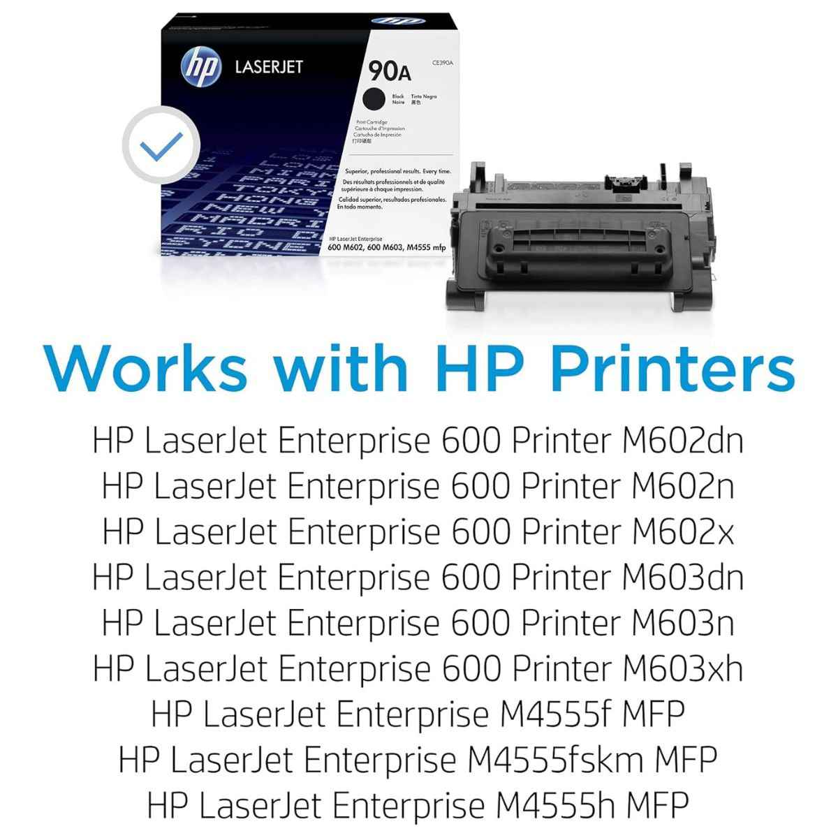 HP 90A Original Black LaserJet Toner Cartridge | CE390A | Up to 10,000 Pages | Genuine HP Toner