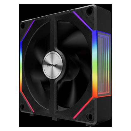 GAMDIAS AEOLUS P2-1201 ARGB PWM Cooling Fan | 120mm | 74.97 CFM Airflow | 1000–2400 RPM | 3.1 mmH₂O Air Pressure | USB Control | Black
