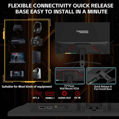 Twisted Minds ECO SERIES 27" Gaming Monitor – FHD IPS, 120Hz, 1ms, HDMI 2.1 &  DP 1.4 | TM27FHD120IPS