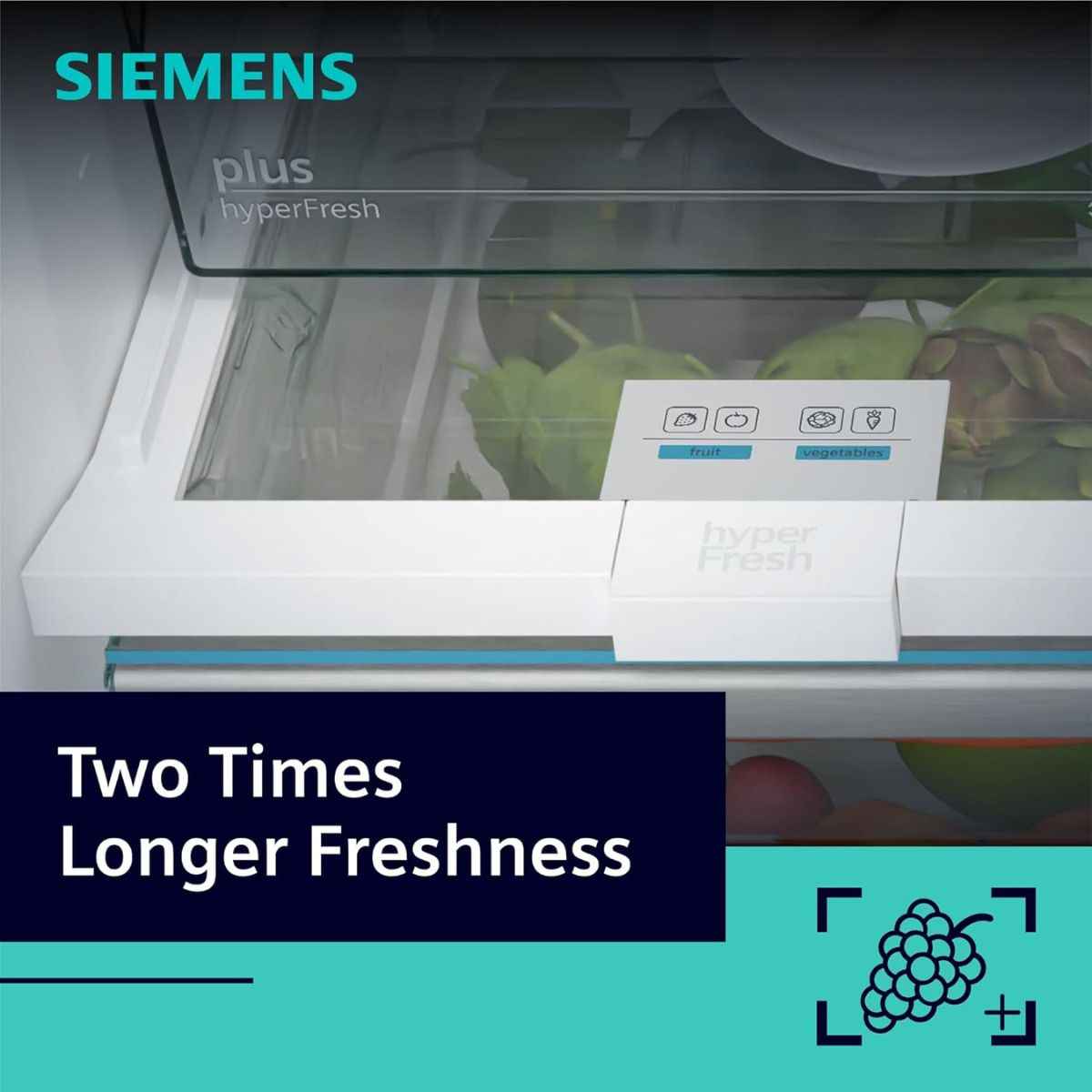 Siemens 680L+XXL Freestanding Bottom-Freezer Refrigerator iQ300 Series – KG86NAI31M,  Capacity, NoFrost & HyperFresh Plus