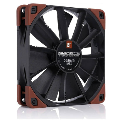 Noctua NF-F12 industrialPPC-24V-3000 SP IP67 PWM Industrial Cooling Fan, 120mm, 3000 RPM, 109.89 CFM Airflow, SSO2 Bearing, IP67 Waterproof & Dustproof, Black
