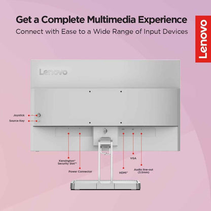 Lenovo FHD IPS Display Monitor, 21.5", 75Hz Refresh Rate, 4ms (Extreme Mode) Response Time, AMD FreeSync Technology, 16.7m Color Support, 16 9 Aspect Ratio, Cloud Grey