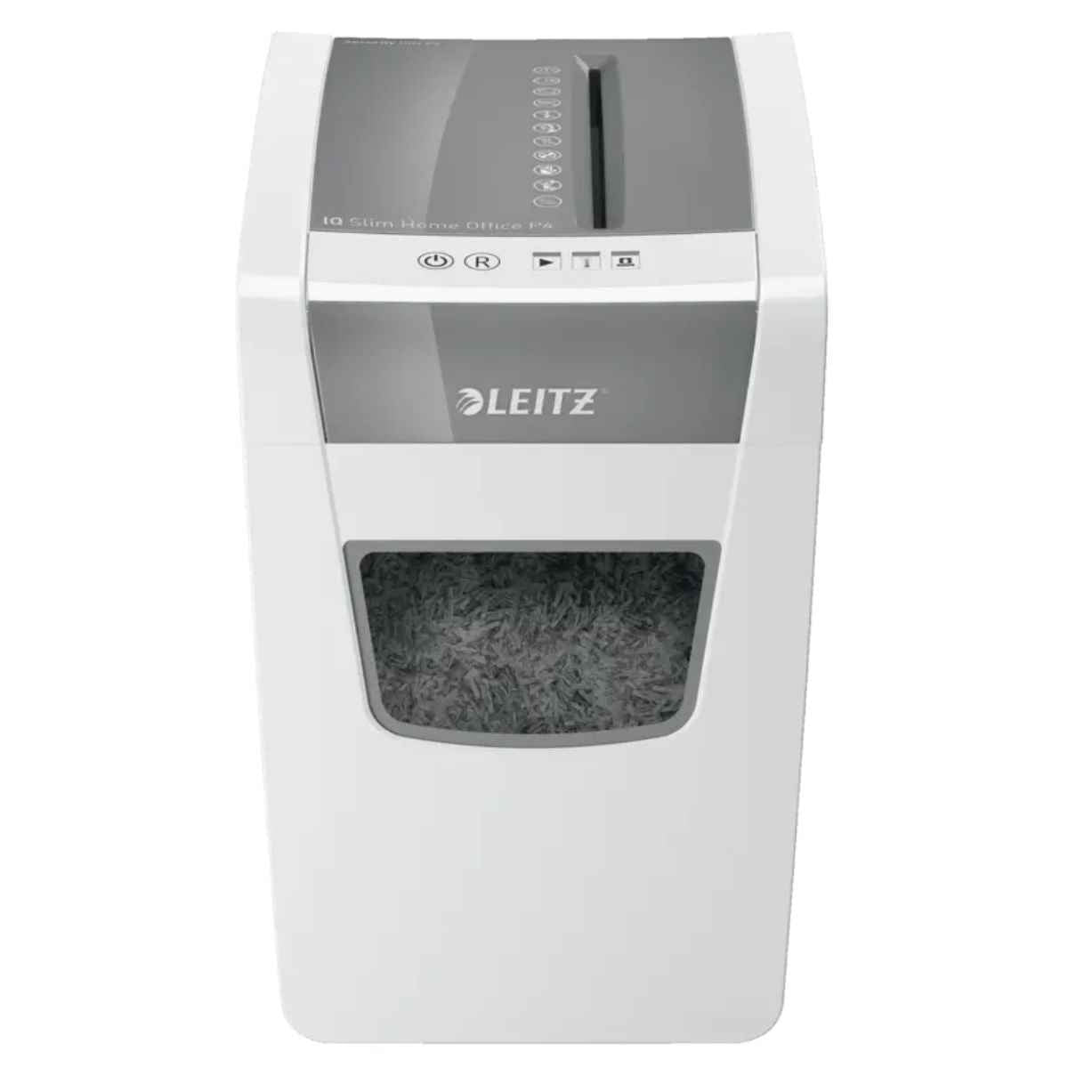 Leitz IQ Slim Home Office Paper Shredder P4 – Cross Cut, 10 Sheets, 23L Bin, Quiet Operation