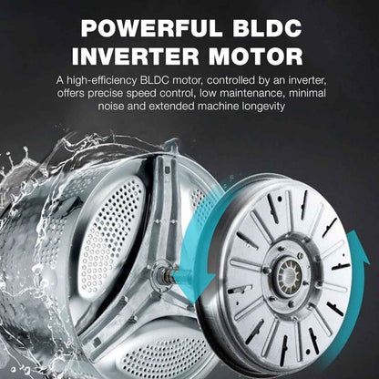 Nikai NWM801FN9S 8KG Front Load Washing Machine – 1200 RPM, 16 Programs, BLDC Inverter Motor, Steam Wash, Silver