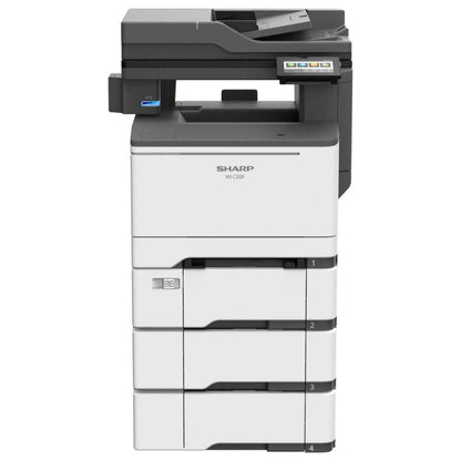 Sharp MX-C358F Multifunction Printer, 4.3" Colour LCD Touchscreen, 1200 x 1200 DPI Resolution, 33 Colour, 33 B/W PPM Print Speed, Max 2001 Sheets Paper Capacity, Gray | MX-C358F