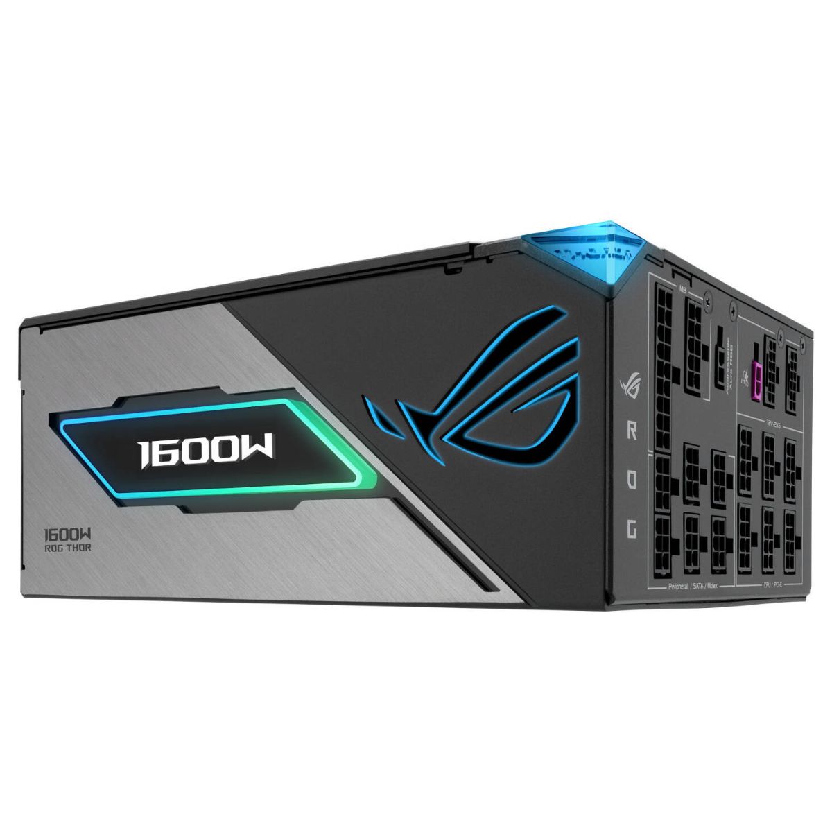 Asus ROG Thor 1600W Titanium III Fully Modular Power Supply, 80 Plus Titanium Efficiency, Cybenetics Titanium Certification, Active PFC, ATX 3.1 Standard, GaN MOSFET Technology