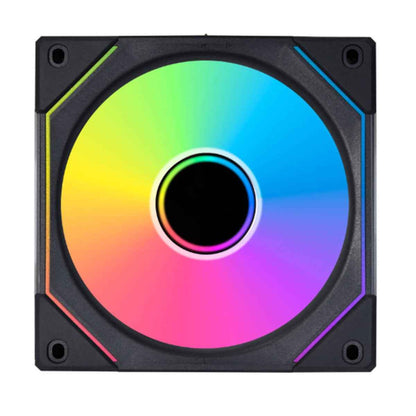 Lian Li SL-Infinity 120 RGB UNI Fan – Infinity Mirror Design, 2100 RPM, 61.3 CFM Airflow, PWM, Fluid Dynamic Bearing, Pack of 3 | Black / White