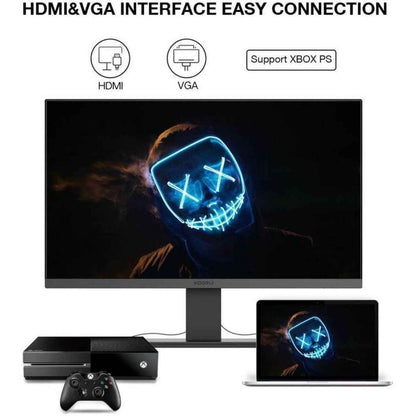Koorui  22" FHD Business VA Monitor, Ultra Thin Bezel Display, 75Hz Refresh Rate, 5ms Response Time, 99% sRGB Color Gamut, Eye Care, Ergonomic Tilt, VESA Mounting, HDMI VGA Ports, Black | 22N1