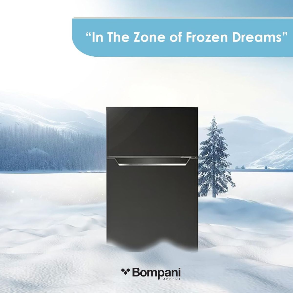 Bompani BR100SS Refrigerator – 100L Top Mount Double Door, Smart Sensor, Black