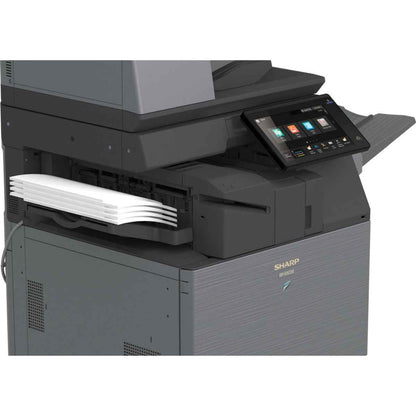 SHARP BP-50C26 MFP Color Laser Printer, 26 ppm Print Speed, Std 650 Max 6300 Sheets Paper Capacity, 128GB SSD, 1200 DPI, 10.1" Touch Display, Wireless LAN, Smart Scanning, Gray | BP-50C26