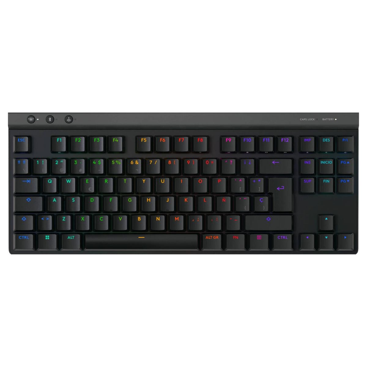 Logitech G515 LIGHTSPEED TKL Gaming Mechanical Keyboard – White & Black, Low Profile, GL Switches, RGB, Wireless/BT/Wired