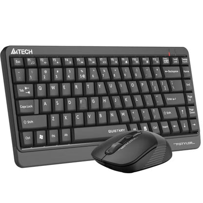 A4Tech Fstyler FGS1110Q 2.4G Wireless Keyboard & Mouse Combo – Silent Click, QuietKey, Splash Resistant, Grey