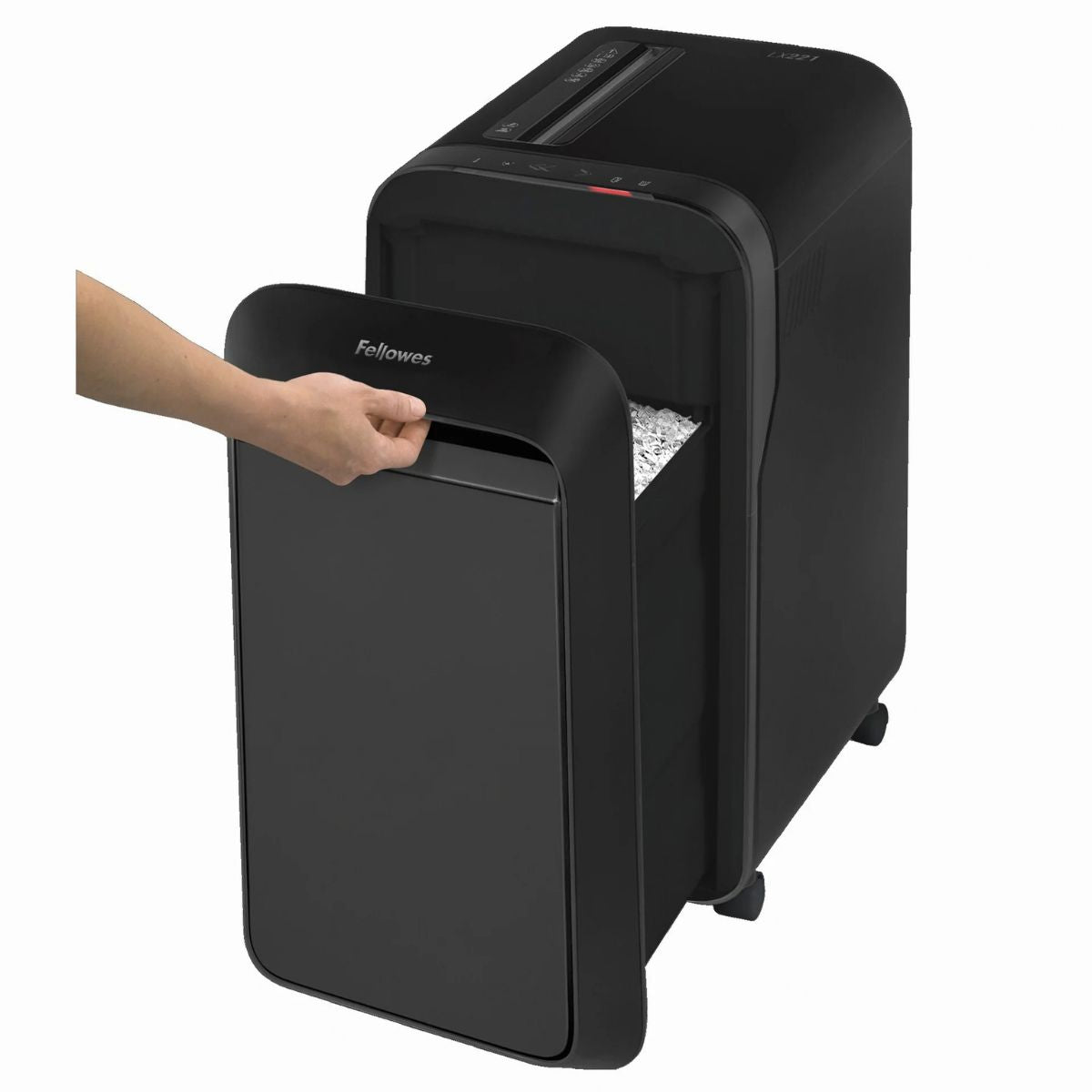 Fellowes Powershred LX221 Micro-Cut Office Shredder | 20 Sheet Capacity | P-5 Security Level | 30 Minute Continuous Run Time | 30L Pull-Out Bin | Black | AMS24651